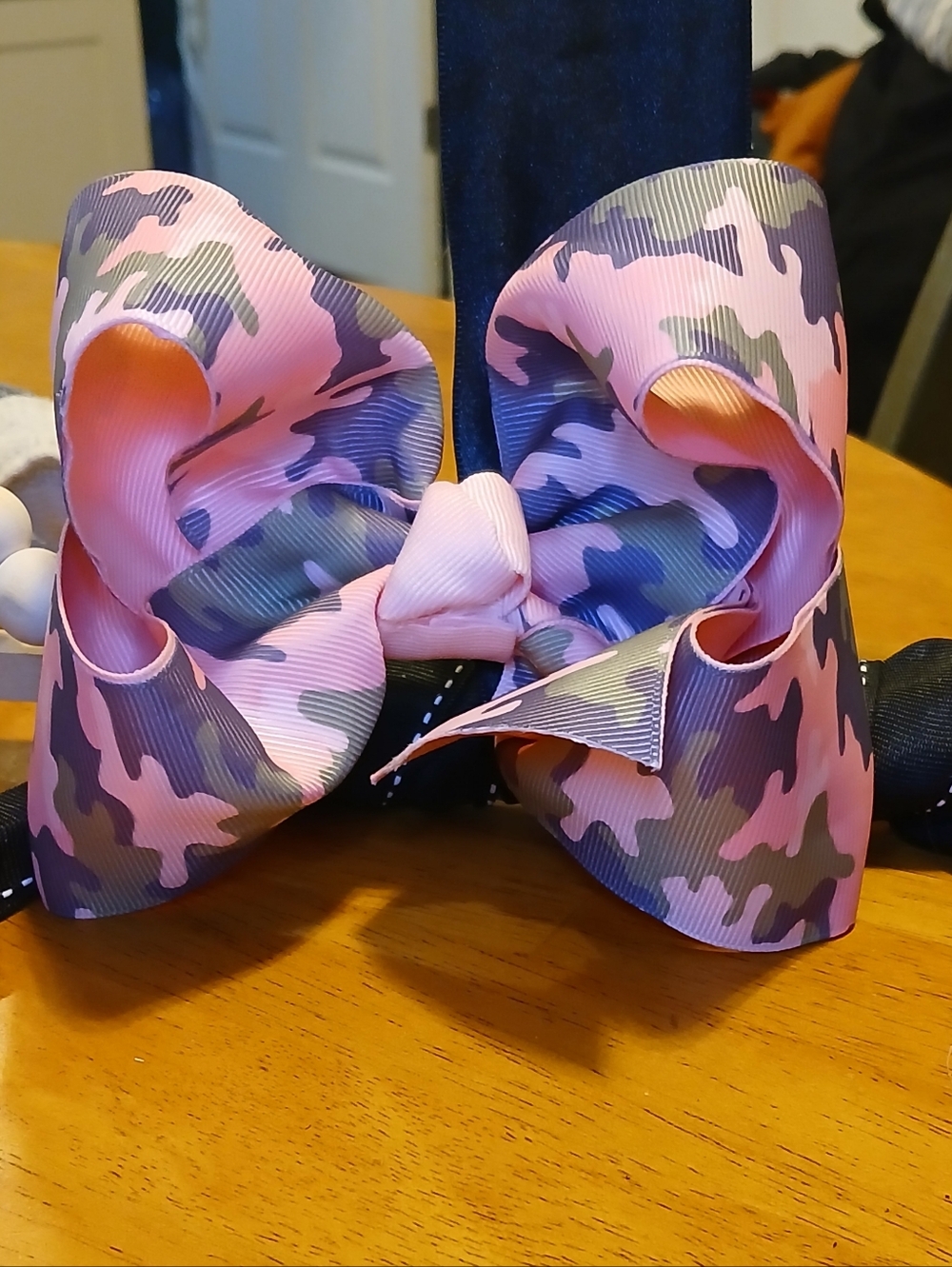 Pink Camo Bow Hair Clip for Kids